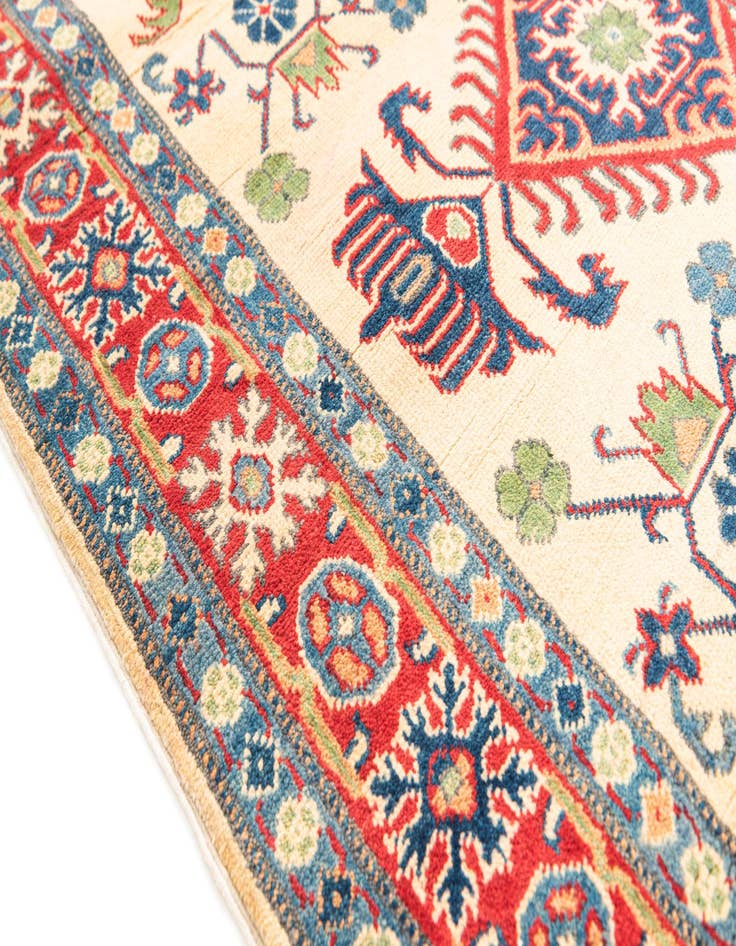 Detail image of  4' x 5' 10  Hand Knotted Kazak Rug