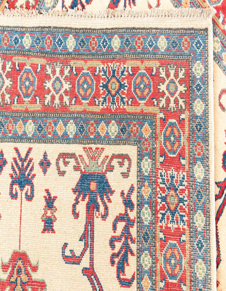 Detail image of  4' x 5' 10  Hand Knotted Kazak Rug