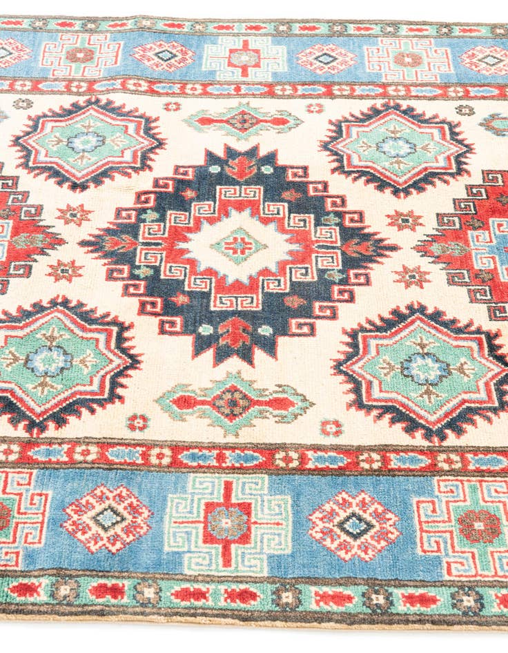 Detail image of  4' x 6' 4  Hand Knotted Kazak Rug