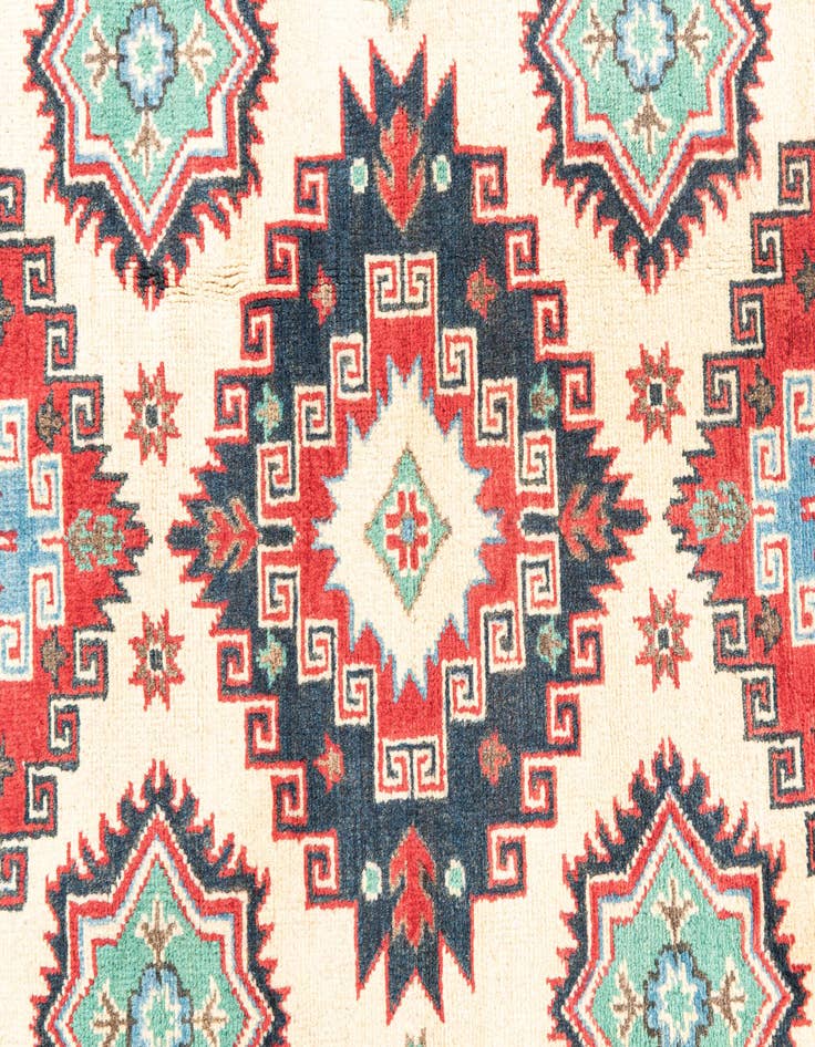 Detail image of  4' x 6' 4  Hand Knotted Kazak Rug