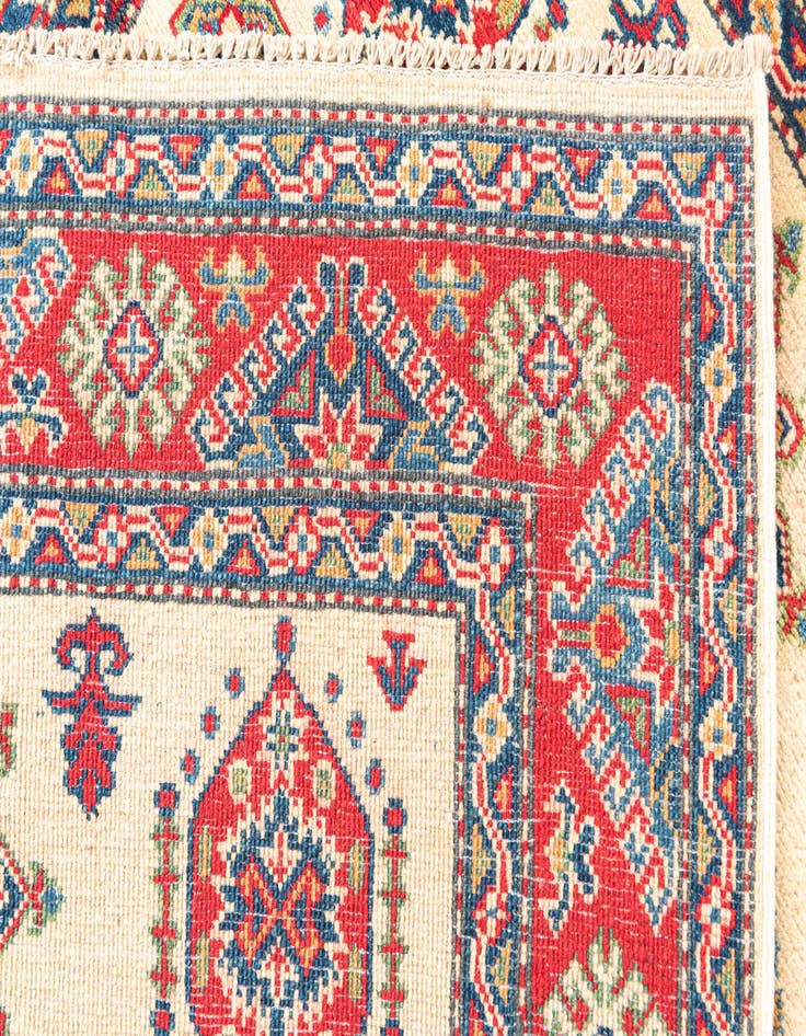 Detail image of  4' 2 x 6' 2  Hand Knotted Kazak Rug