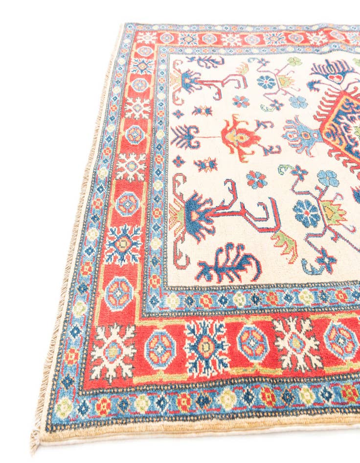 Detail image of  4' x 6'  Hand Knotted Kazak Rug