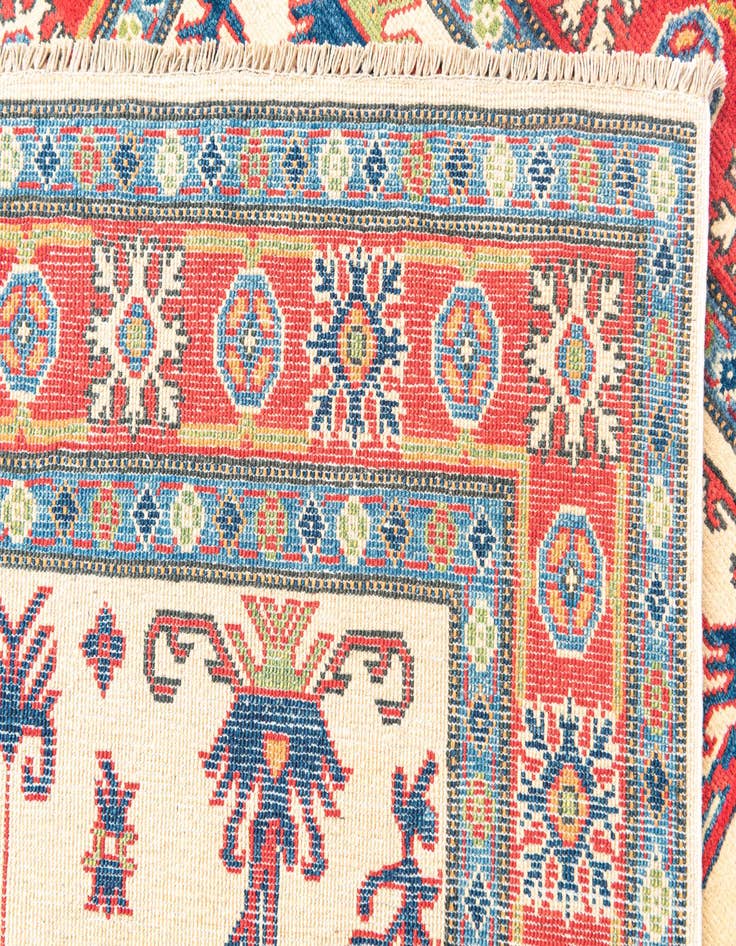 Detail image of  4' x 6'  Hand Knotted Kazak Rug