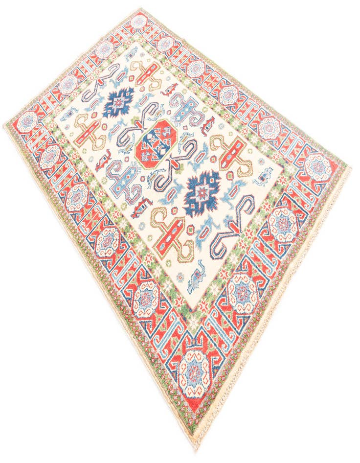 Detail image of  4' x 6' 1  Hand Knotted Kazak Rug