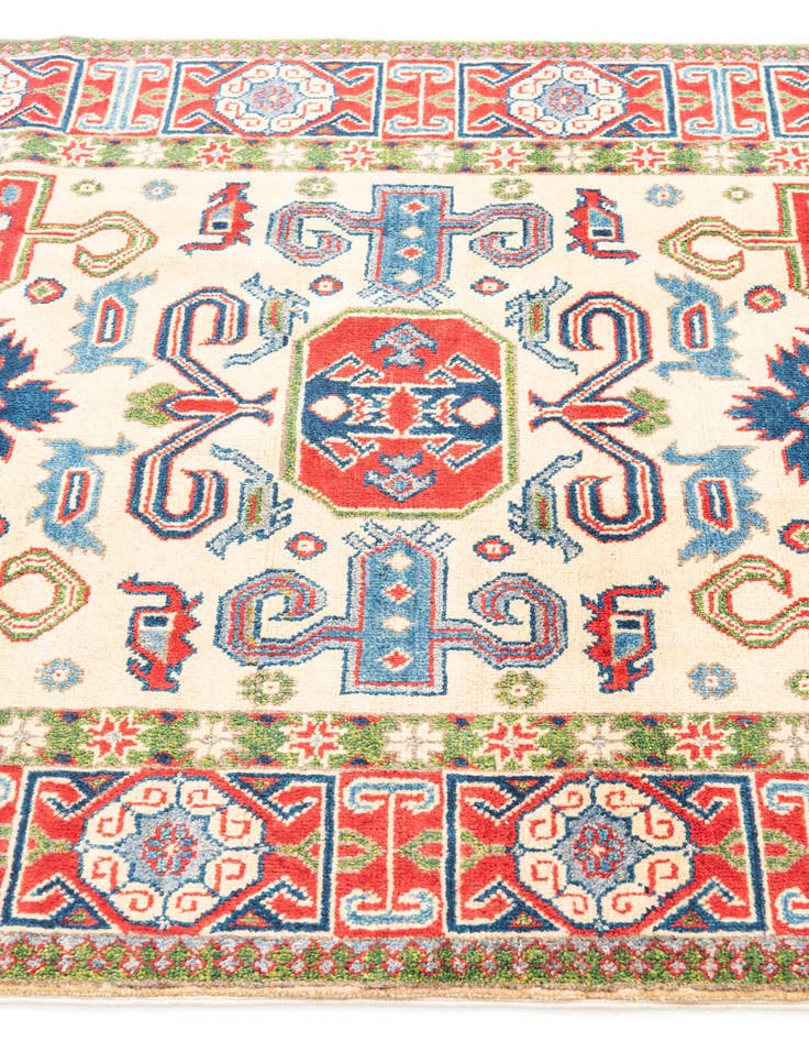 Detail image of  4' x 6' 1  Hand Knotted Kazak Rug