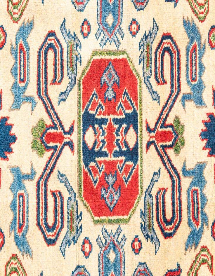Detail image of  4' x 6' 1  Hand Knotted Kazak Rug