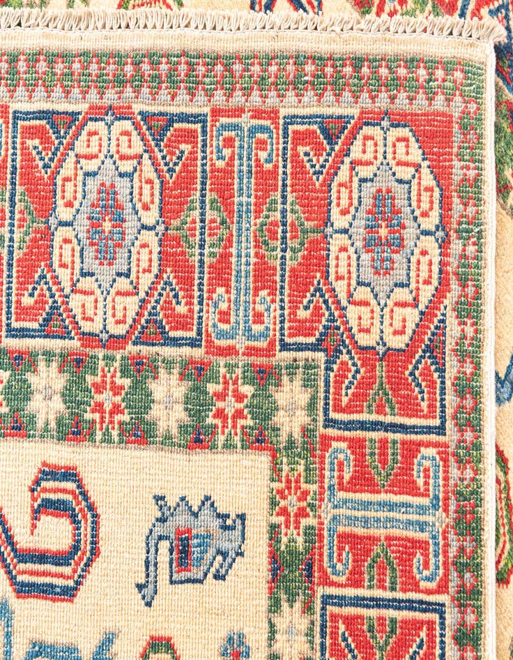 Detail image of  4' x 6' 1  Hand Knotted Kazak Rug