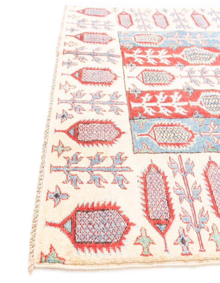 Detail image of  4' x 5' 10  Hand Knotted Kazak Rug