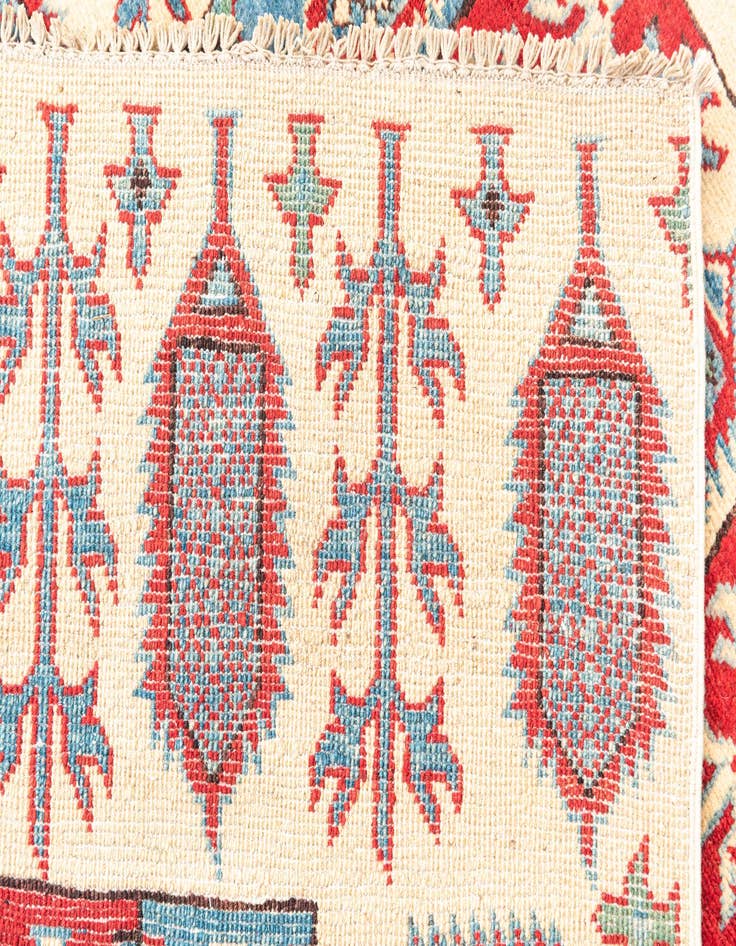 Detail image of  4' x 5' 10  Hand Knotted Kazak Rug