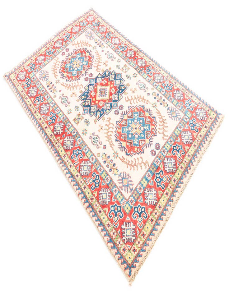 Detail image of  4' x 6' 1  Hand Knotted Kazak Rug