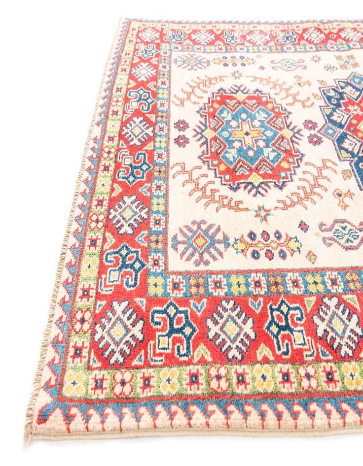 Detail image of  4' x 6' 1  Hand Knotted Kazak Rug