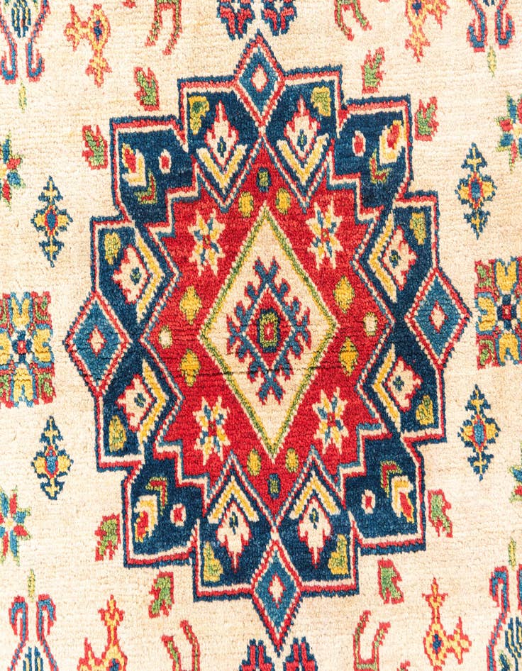 Detail image of  4' x 6' 1  Hand Knotted Kazak Rug