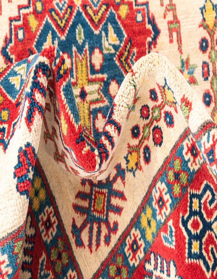 Detail image of  4' x 6' 1  Hand Knotted Kazak Rug