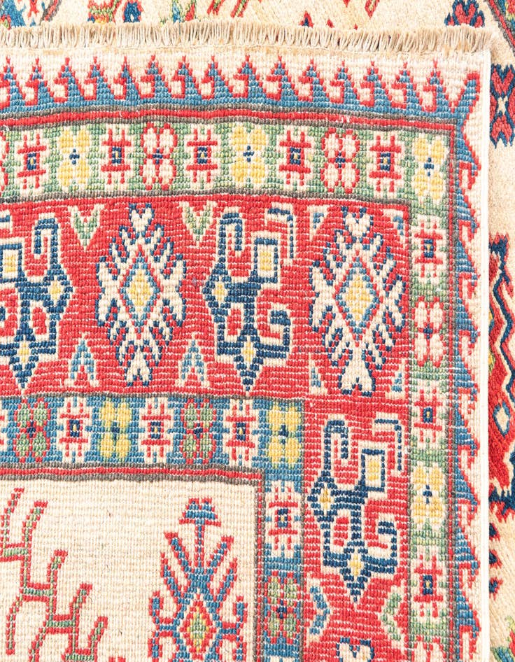 Detail image of  4' x 6' 1  Hand Knotted Kazak Rug