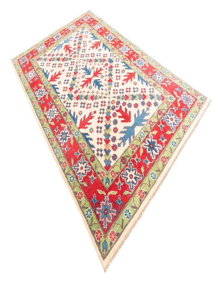 Detail image of  5' 7 x 9'  Hand Knotted Kazak Rug