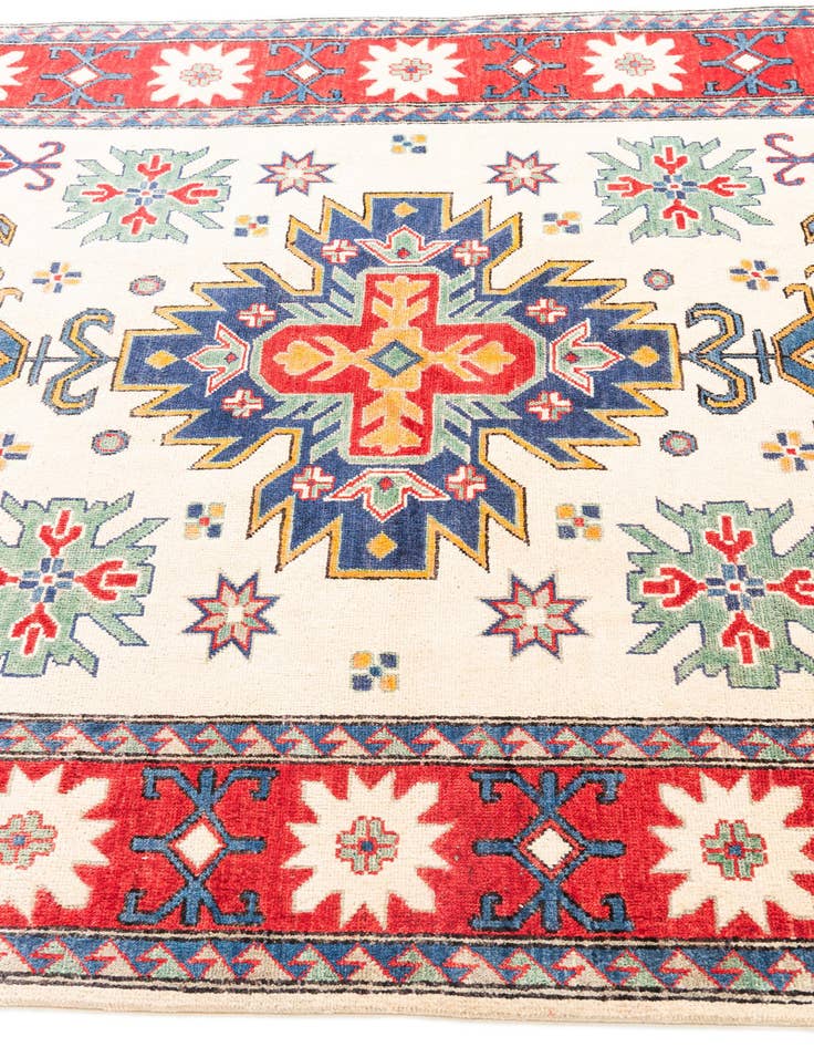 Detail image of  5' 8 x 8'  Hand Knotted Kazak Rug