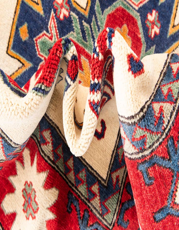 Detail image of  5' 8 x 8'  Hand Knotted Kazak Rug