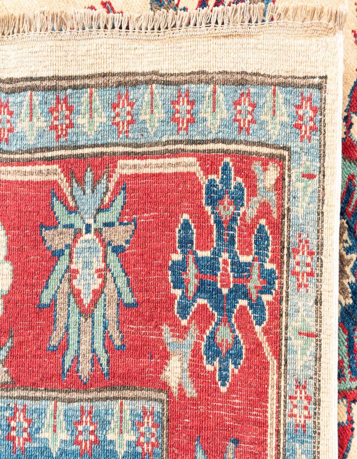 Detail image of  5' 10 x 9'  Hand Knotted Kazak Rug