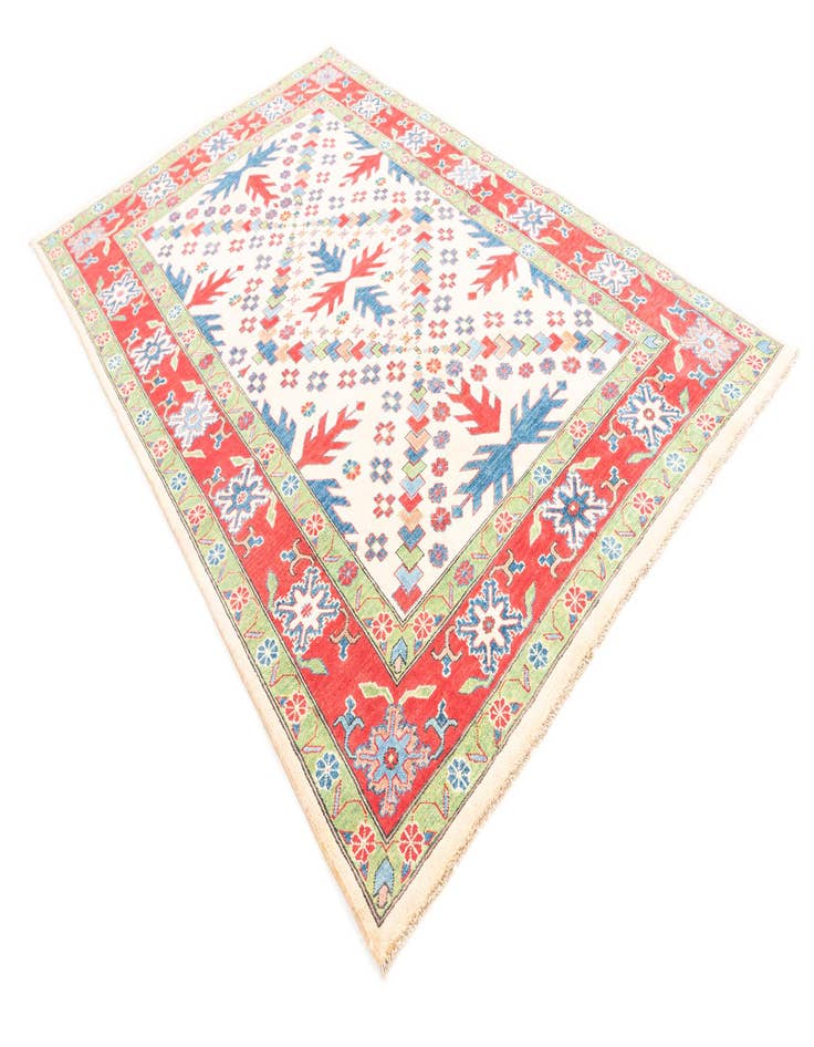 Detail image of  5' 10 x 9'  Hand Knotted Kazak Rug