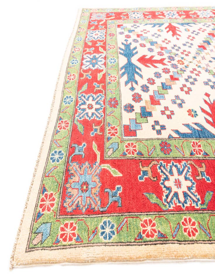 Detail image of  5' 10 x 9'  Hand Knotted Kazak Rug
