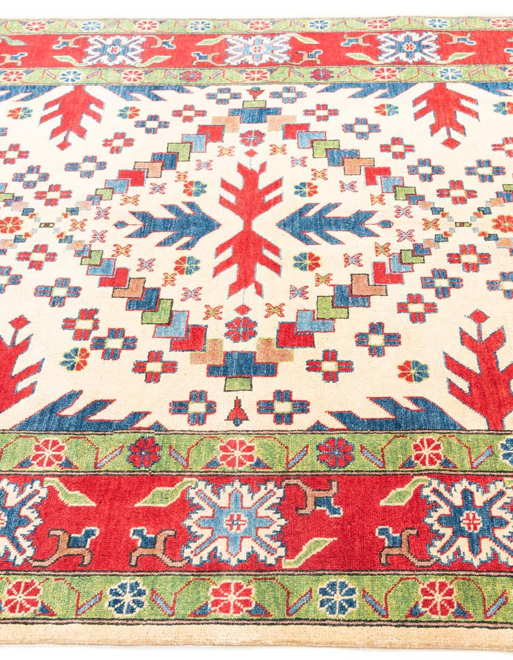 Detail image of  5' 10 x 9'  Hand Knotted Kazak Rug