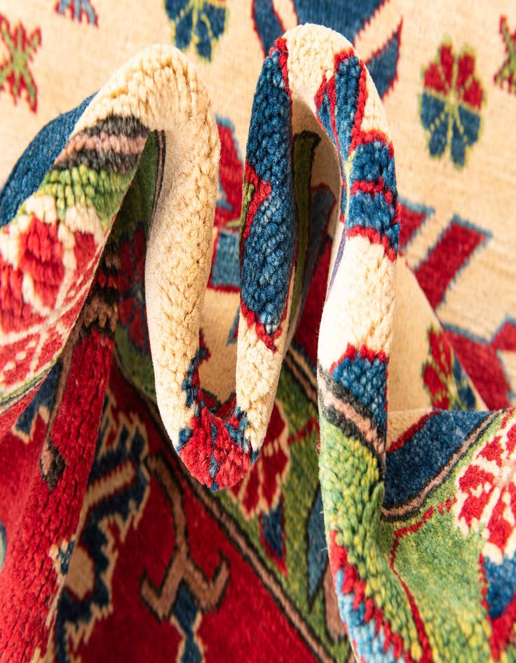 Detail image of  5' 10 x 9'  Hand Knotted Kazak Rug