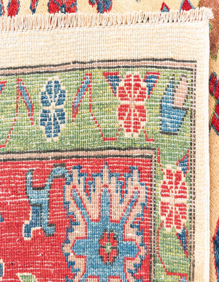 Detail image of  5' 10 x 9'  Hand Knotted Kazak Rug