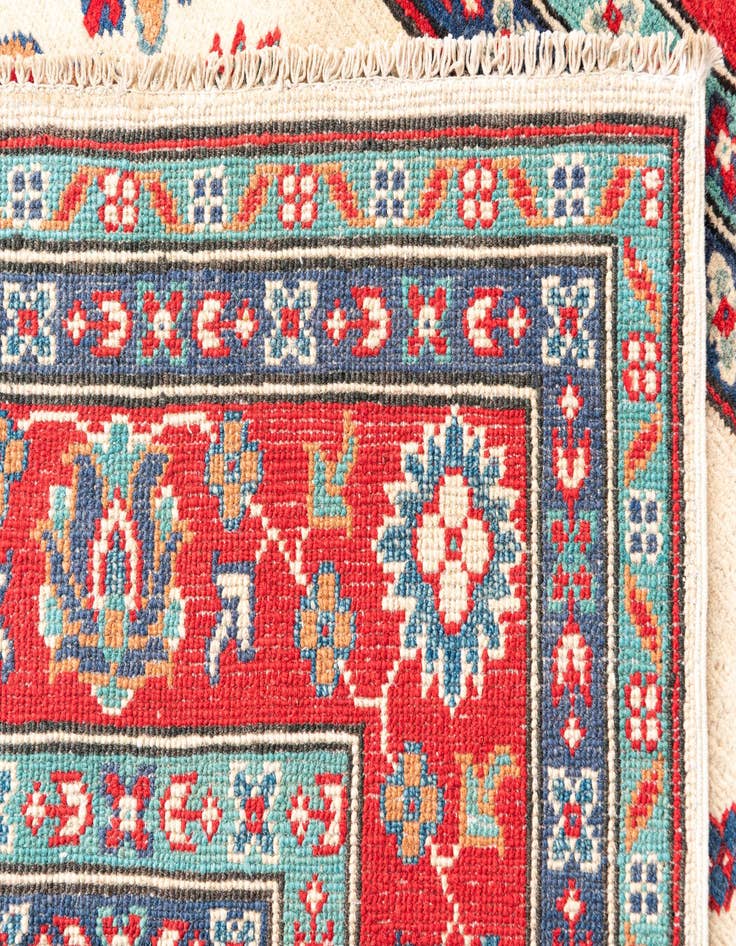 Detail image of  5' x 6' 9  Hand Knotted Kazak Rug