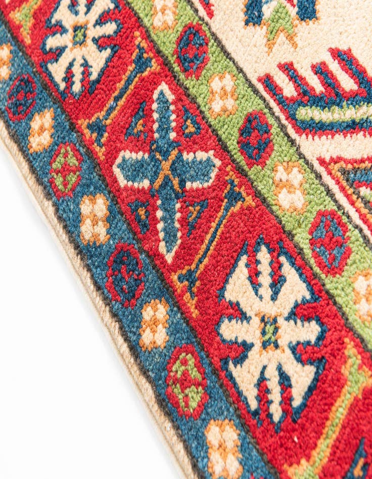 Detail image of  3' 4 x 5'  Hand Knotted Kazak Rug