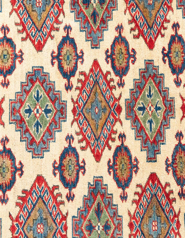 Detail image of  4' x 5' 7  Hand Knotted Kazak Rug