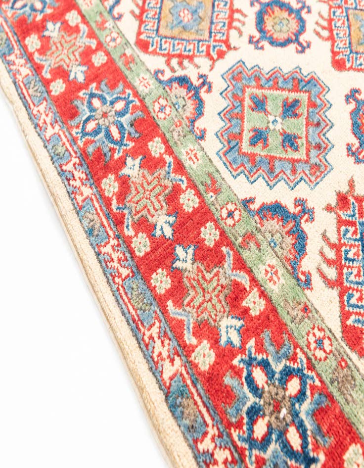 Detail image of  4' x 5' 7  Hand Knotted Kazak Rug