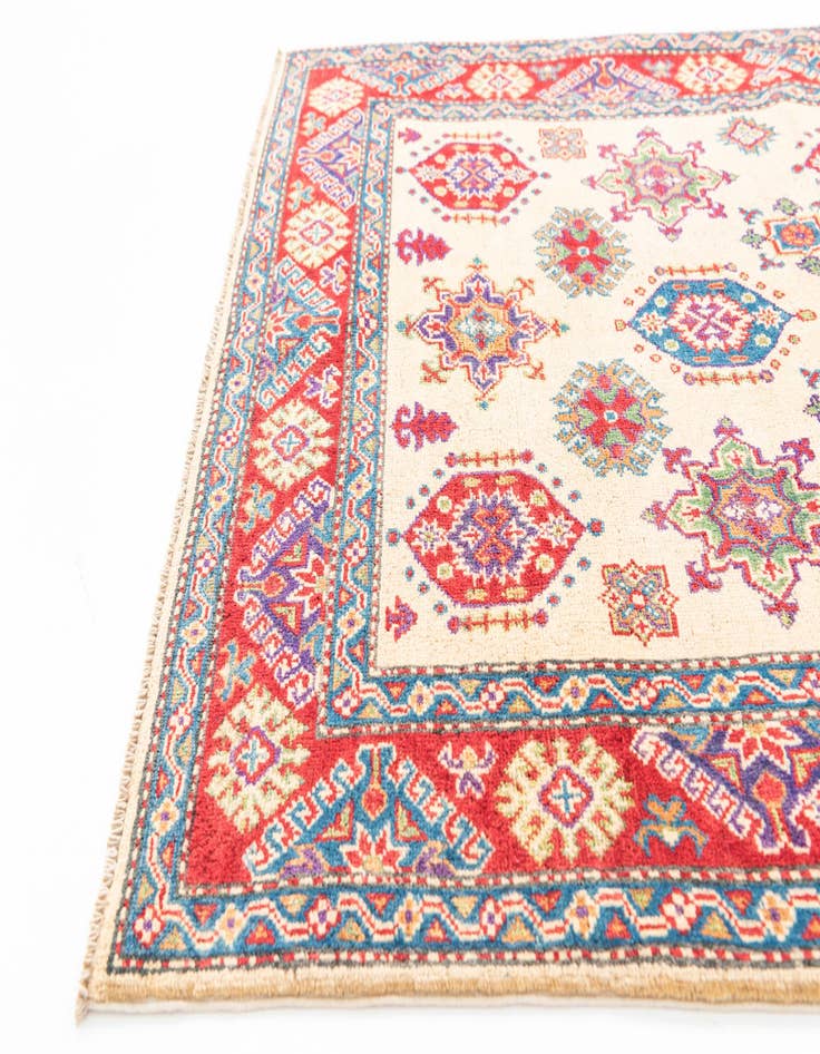 Detail image of  4' 1 x 6'  Hand Knotted Kazak Rug