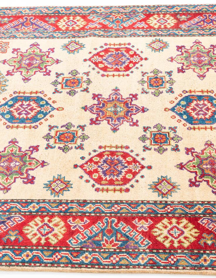 Detail image of  4' 1 x 6'  Hand Knotted Kazak Rug