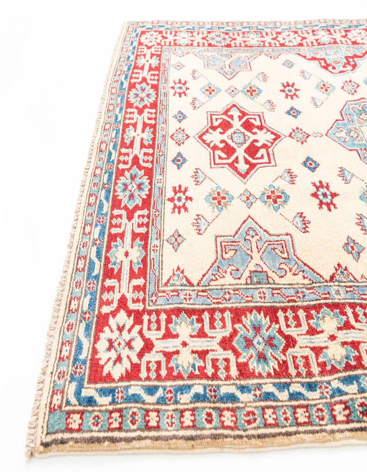Detail image of  4' 1 x 6'  Hand Knotted Kazak Rug