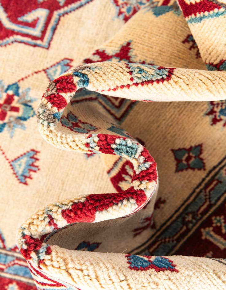 Detail image of  4' 1 x 6'  Hand Knotted Kazak Rug