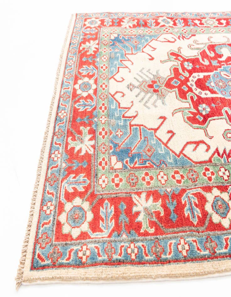 Detail image of  4' x 6' 1  Hand Knotted Kazak Rug