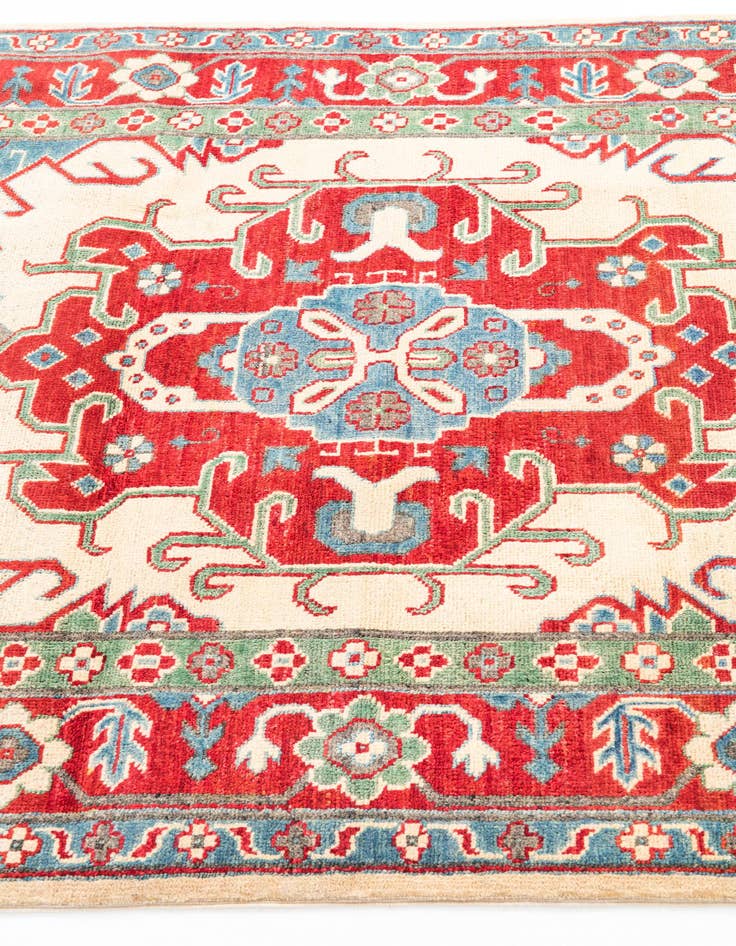 Detail image of  4' x 6' 1  Hand Knotted Kazak Rug