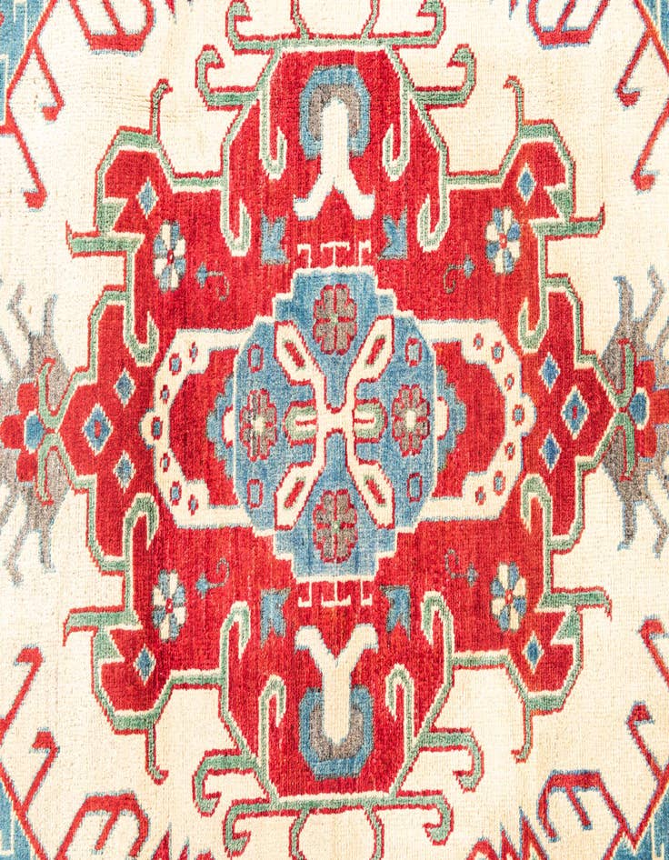Detail image of  4' x 6' 1  Hand Knotted Kazak Rug