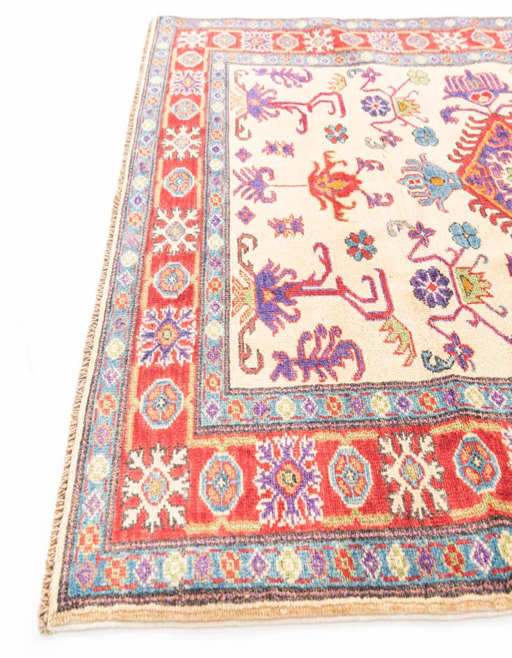 Detail image of  4' x 6'  Hand Knotted Kazak Rug