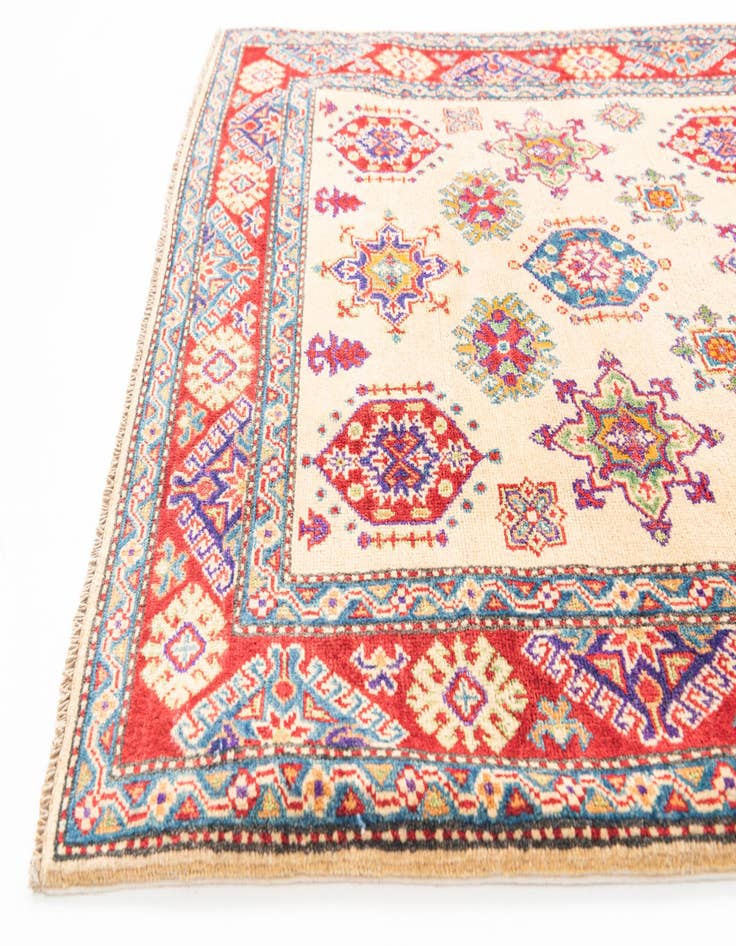 Detail image of  4' x 6' 1  Hand Knotted Kazak Rug