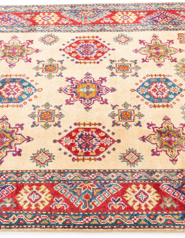 Detail image of  4' x 6' 1  Hand Knotted Kazak Rug