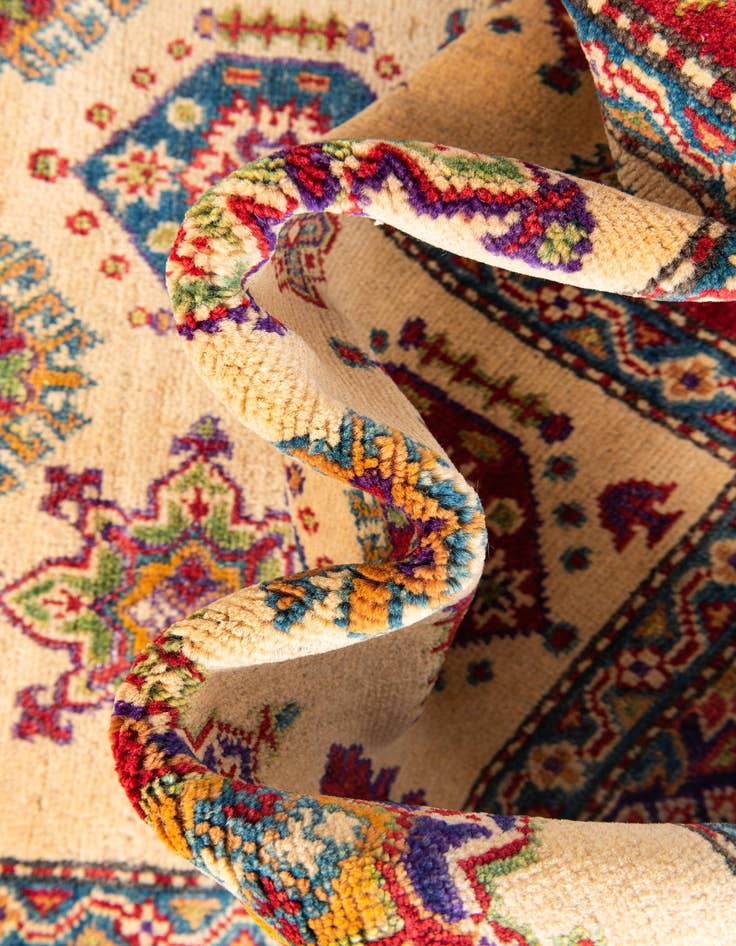 Detail image of  4' x 6' 1  Hand Knotted Kazak Rug