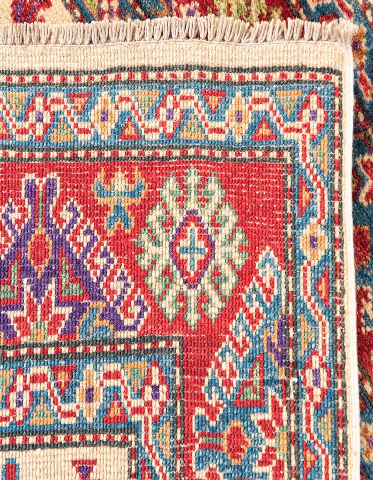 Detail image of  4' x 6' 1  Hand Knotted Kazak Rug