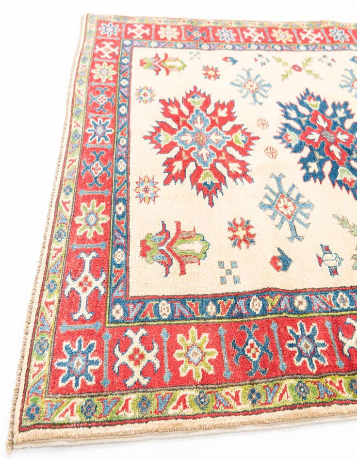 Detail image of  4' 1 x 5' 10  Hand Knotted Kazak Rug