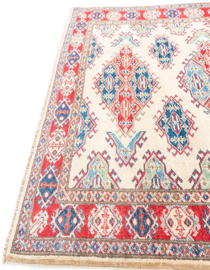 Detail image of  4' 1 x 6'  Hand Knotted Kazak Rug