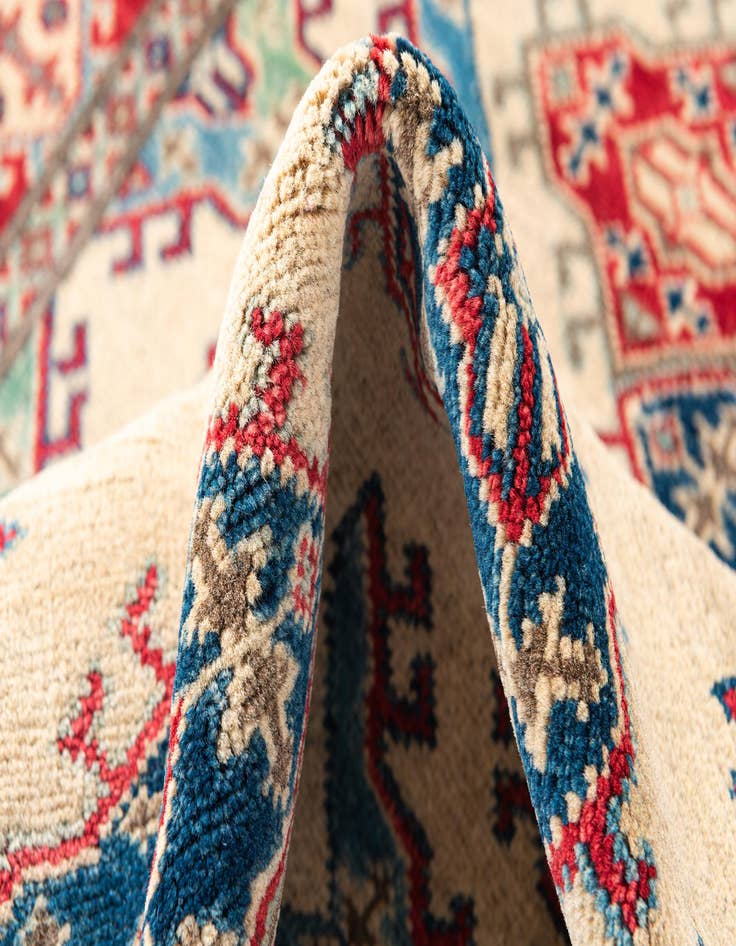 Detail image of  4' 1 x 6'  Hand Knotted Kazak Rug