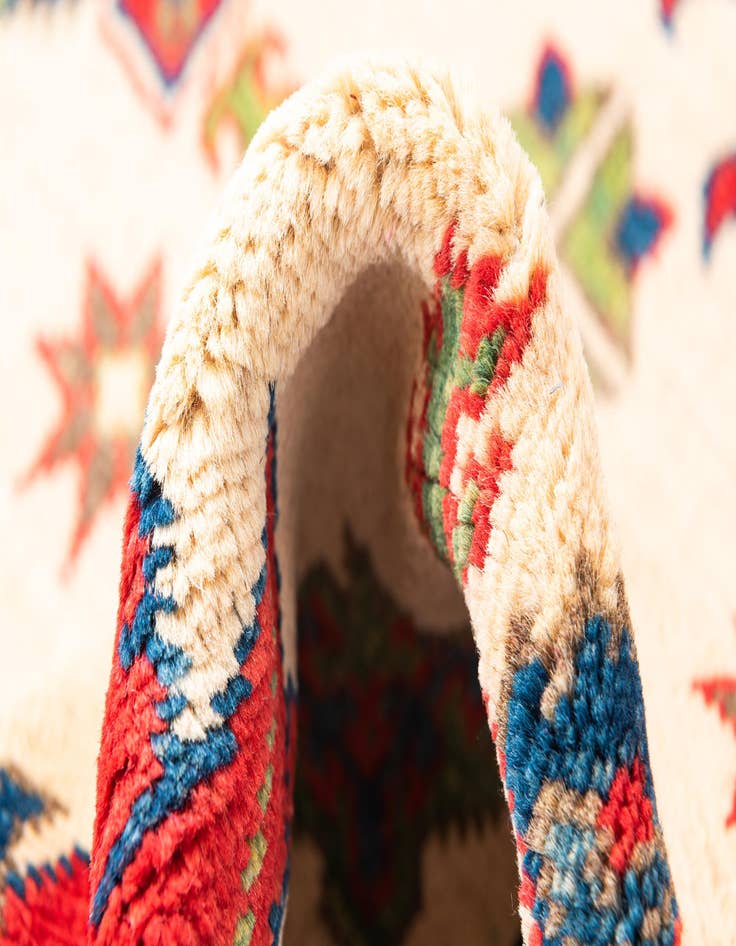 Detail image of  4' x 6' 3  Hand Knotted Kazak Rug