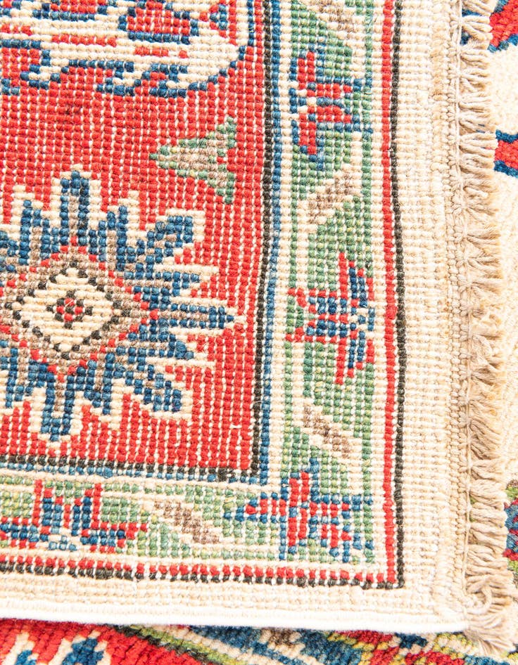 Detail image of  4' x 6' 3  Hand Knotted Kazak Rug