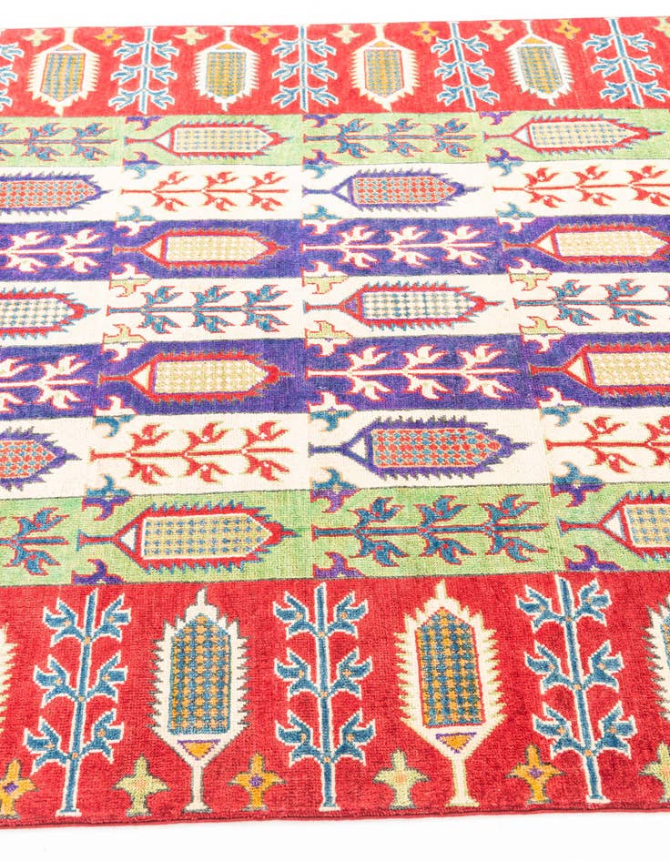 Detail image of  5' 4 x 7' 9  Hand Knotted Kazak Rug