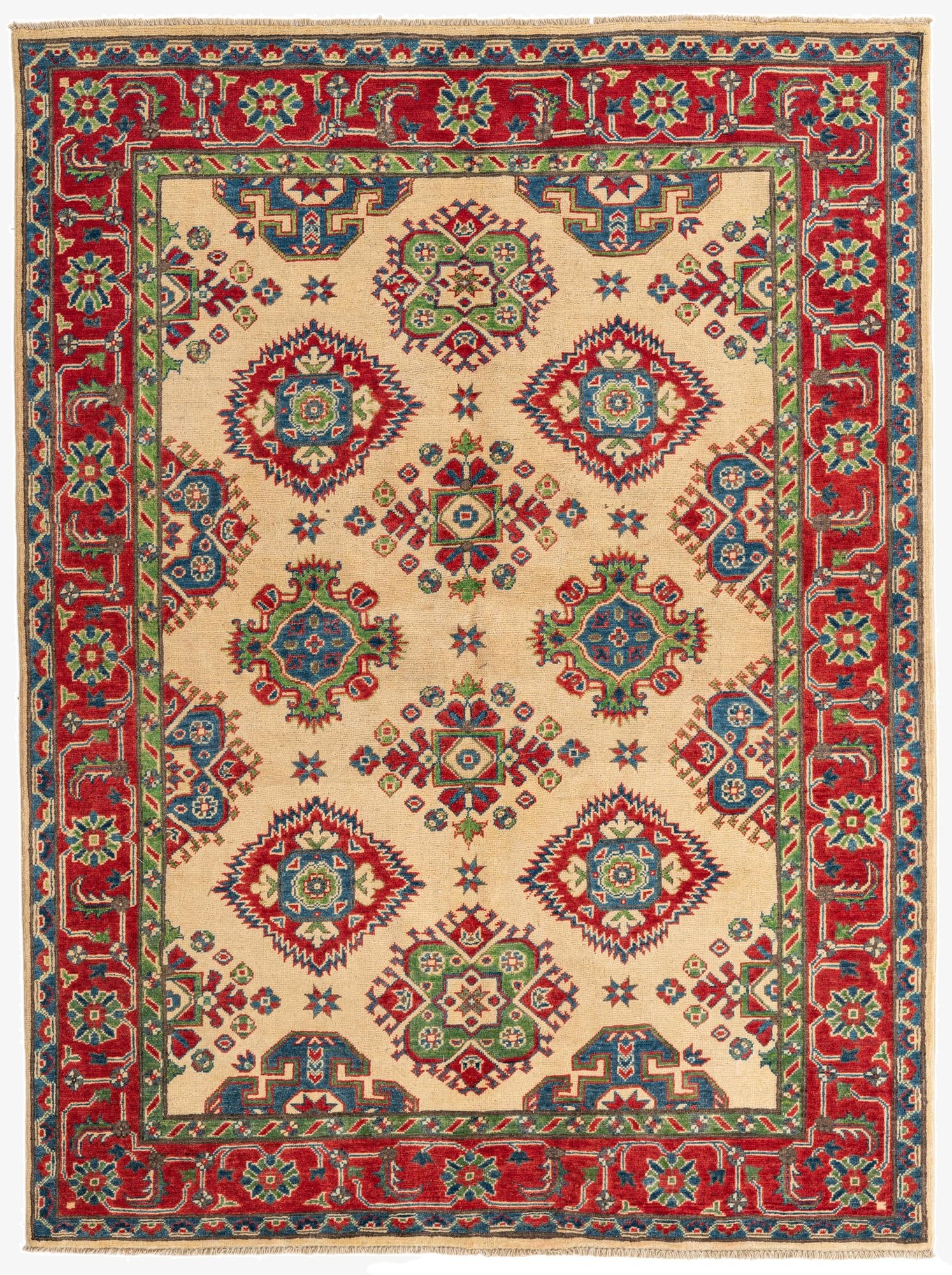  5' 8 x 7' 7  Hand Knotted Kazak Rug